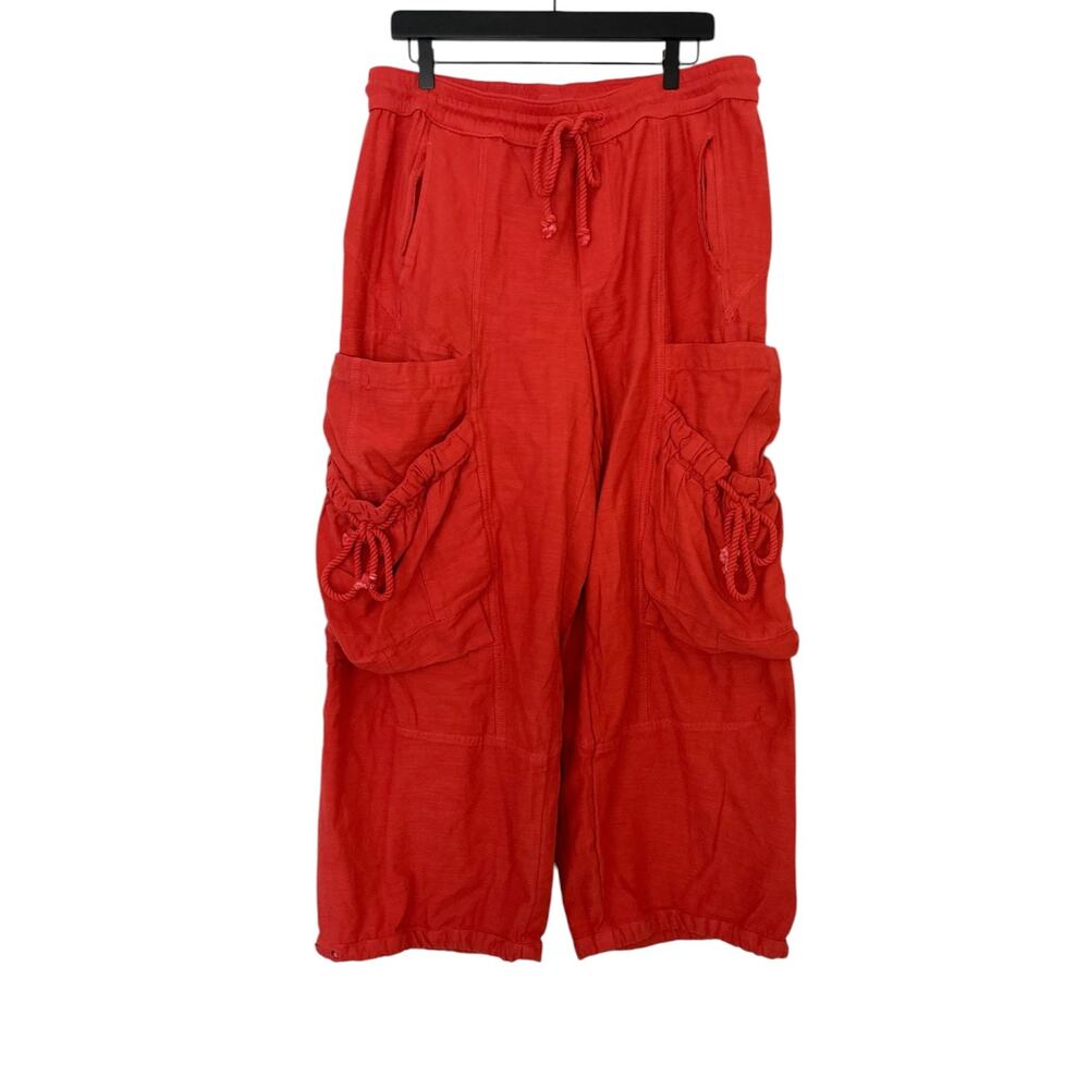 Free People Ashton Pull-On Full-Length Cargo Pants Clay Red XL - Picture 2 of 4